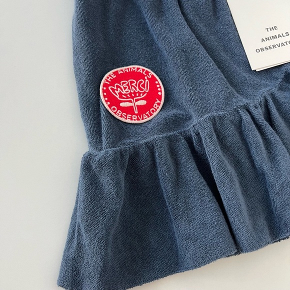NWT The Animals Observatory Navy Ruffled Terry Cloth Skirt size 10 - Picture 5 of 9